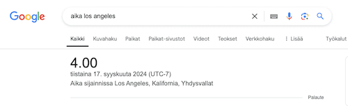 aika los angelesissa etsittynä google-haussa