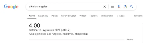 aika los angelesissa etsittynä google-haussa