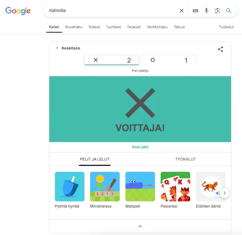 ristinollaa googlessa